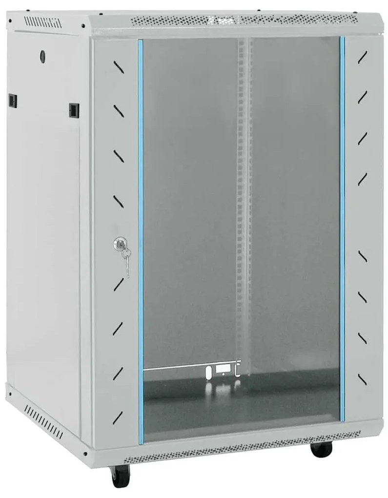 vidaXL Armário de Rede com armazenamento Cinzeto 60 x 60 x 80 cm Aço