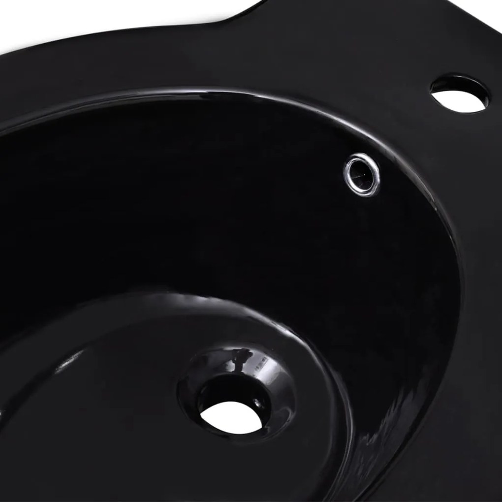 Conjunto com sanita e bidé cerâmica preto
