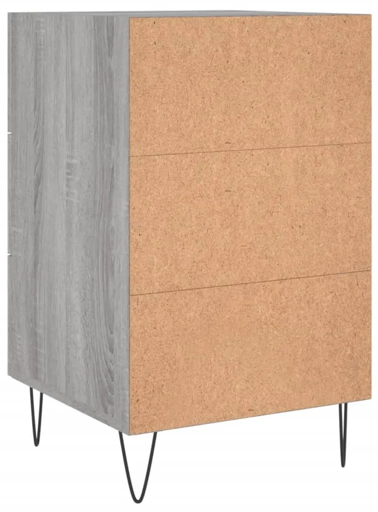 Mesa de cabeceira 40x40x66 cm derivados madeira cinzento sonoma