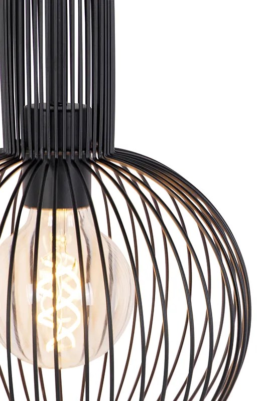 Candeeiro de suspensão design preto - Wire Whisk Design