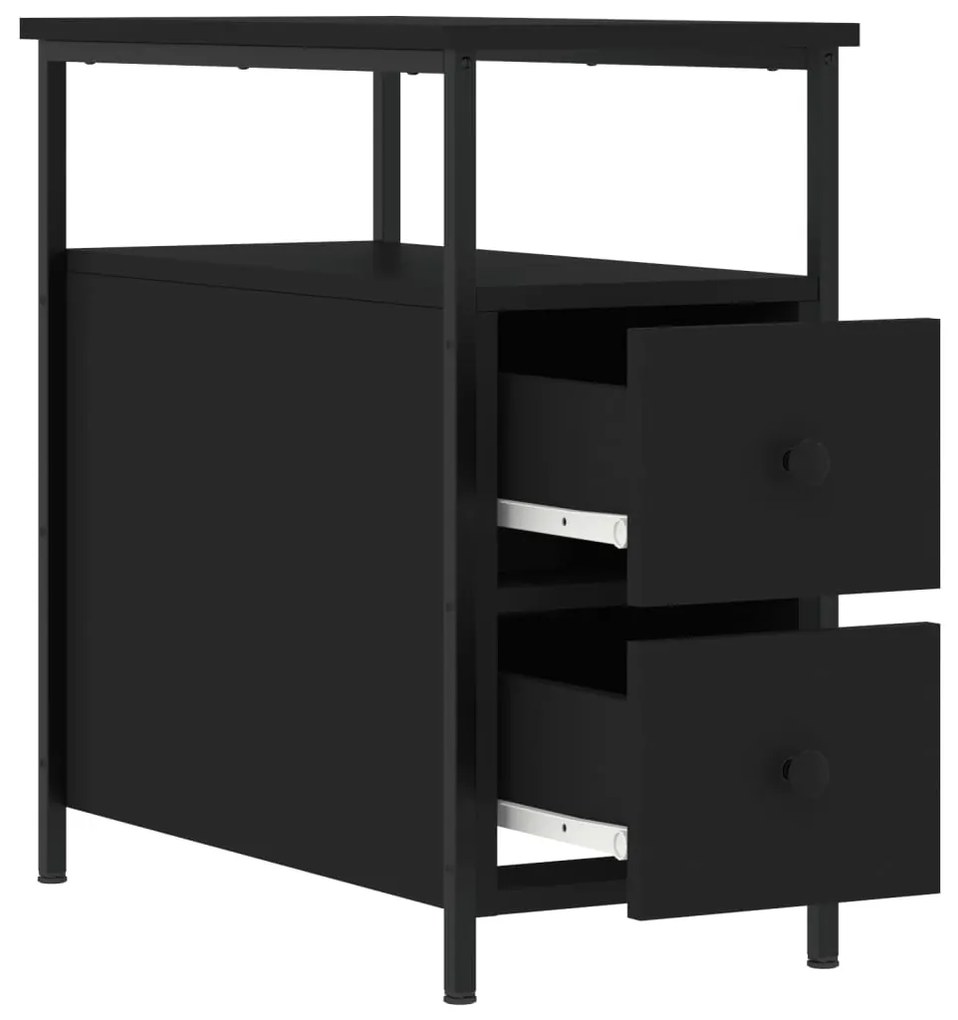 Mesa de cabeceira 30x60x60 cm derivados de madeira preto