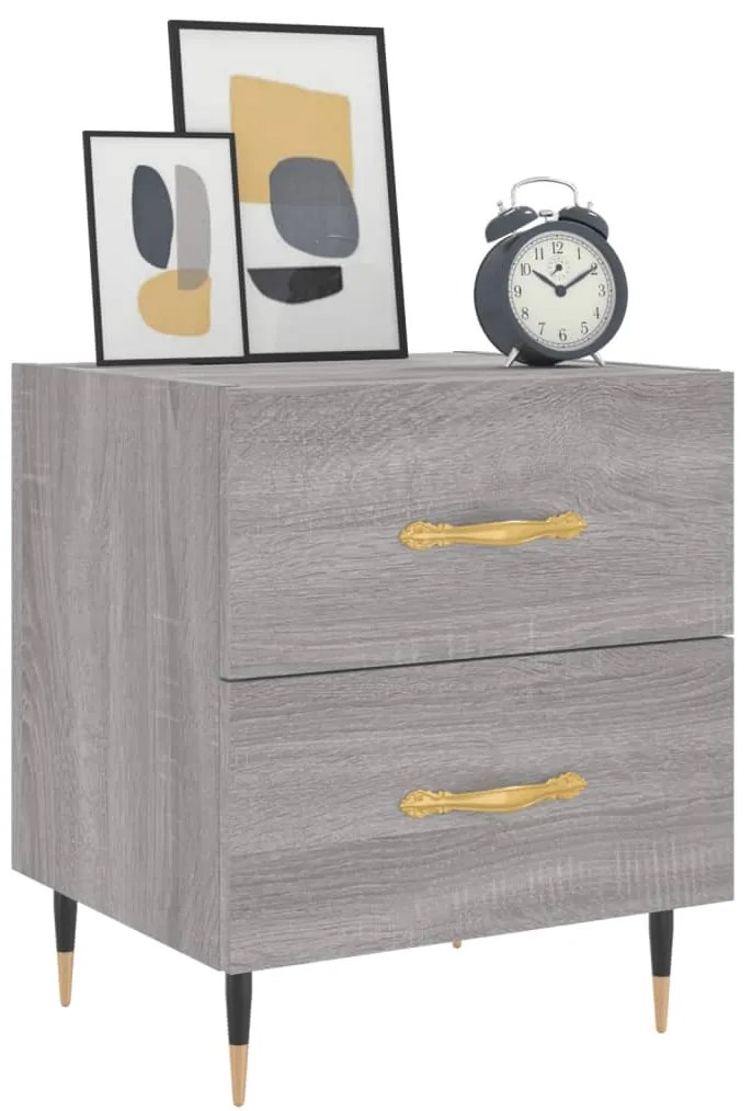 Mesa cabeceira 40x35x47,5 cm derivados madeira sonoma cinza