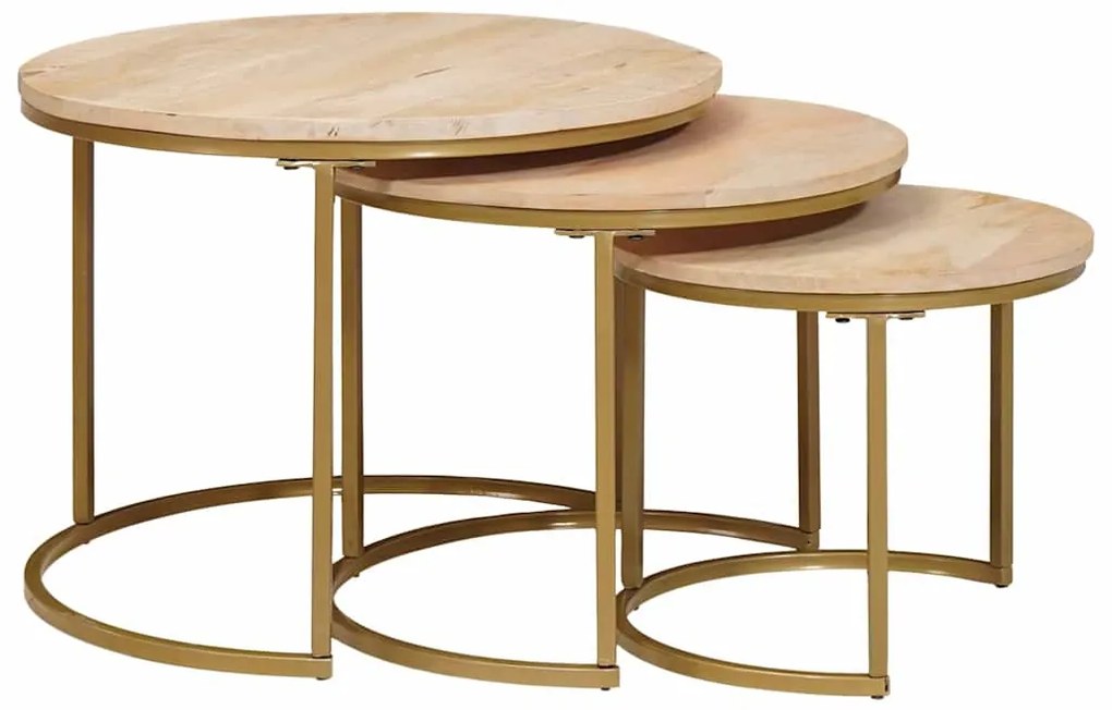 vidaXL Mesas de Café Empilháveis 3 pcs