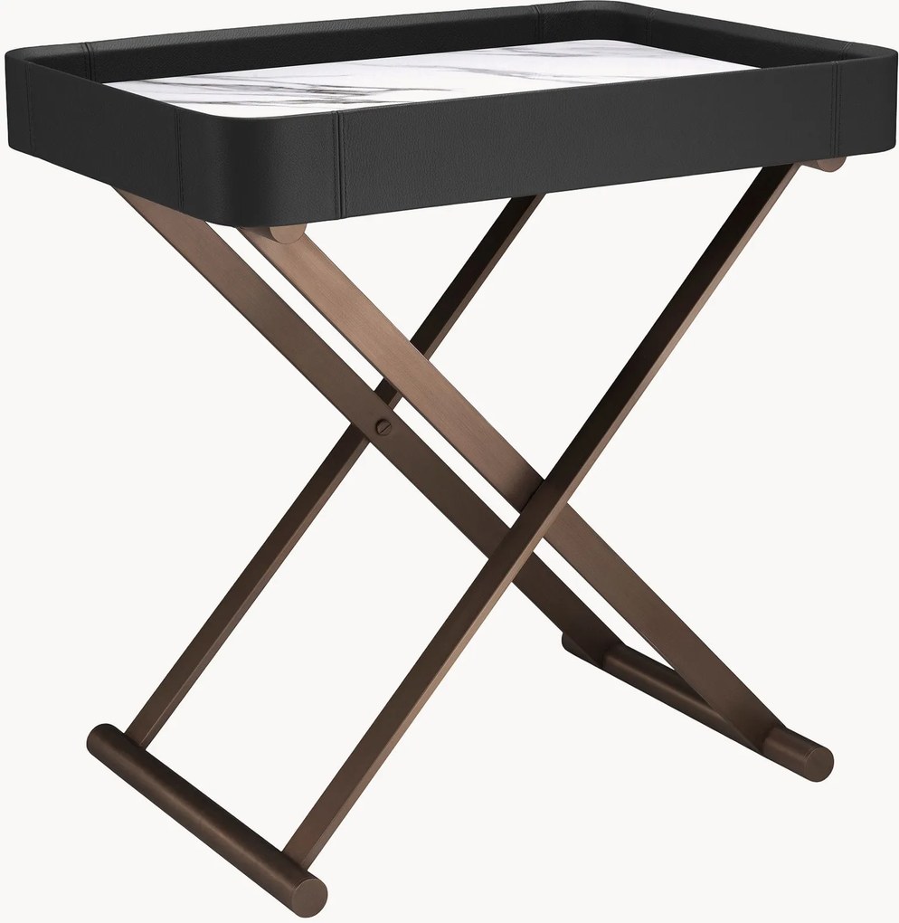 Mesa de apoio dobrável com tabuleiro efeito mármore Monarch