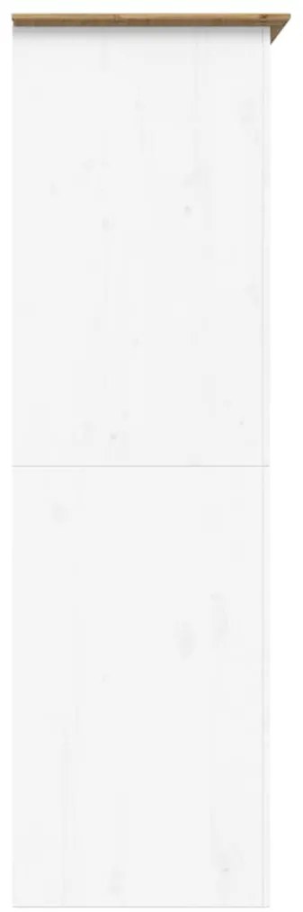 Roupeiro BODO 99x53,5x173 cm pinho maciço branco e castanho