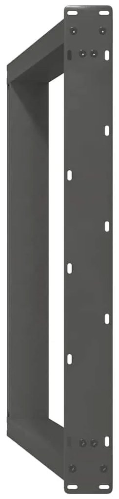 Pés para mesa de jantar em formato de U, 2 peças, antracite, 80x(72-73