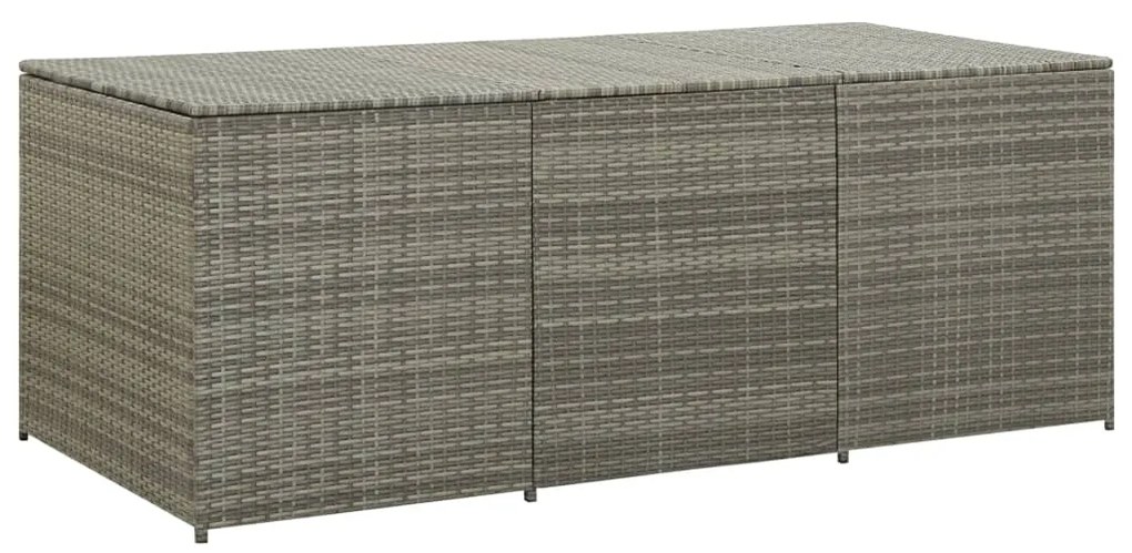 46479 vidaXL Caixa de arrumação para jardim 180x90x70 cm vime PE cinzento