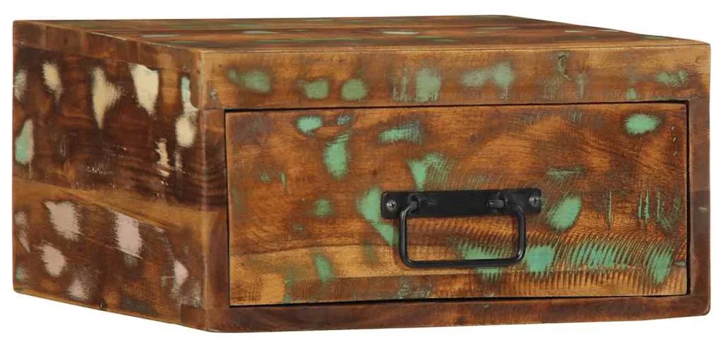Mesa de cabeceira de parede madeira recuperada maciça