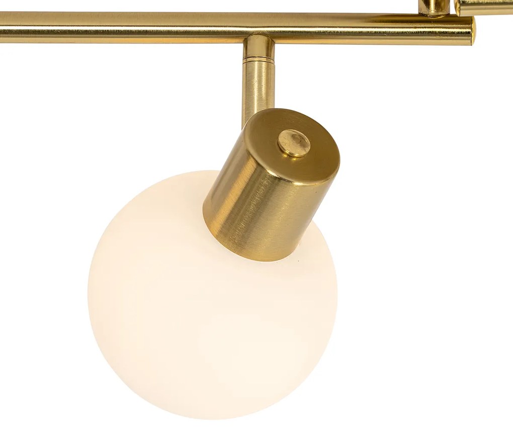 LED Foco de teto inteligente dourado com vidro opalino 4 luzes ajustáveis Inclui 4 Wifi P45 - Anouk Art Deco