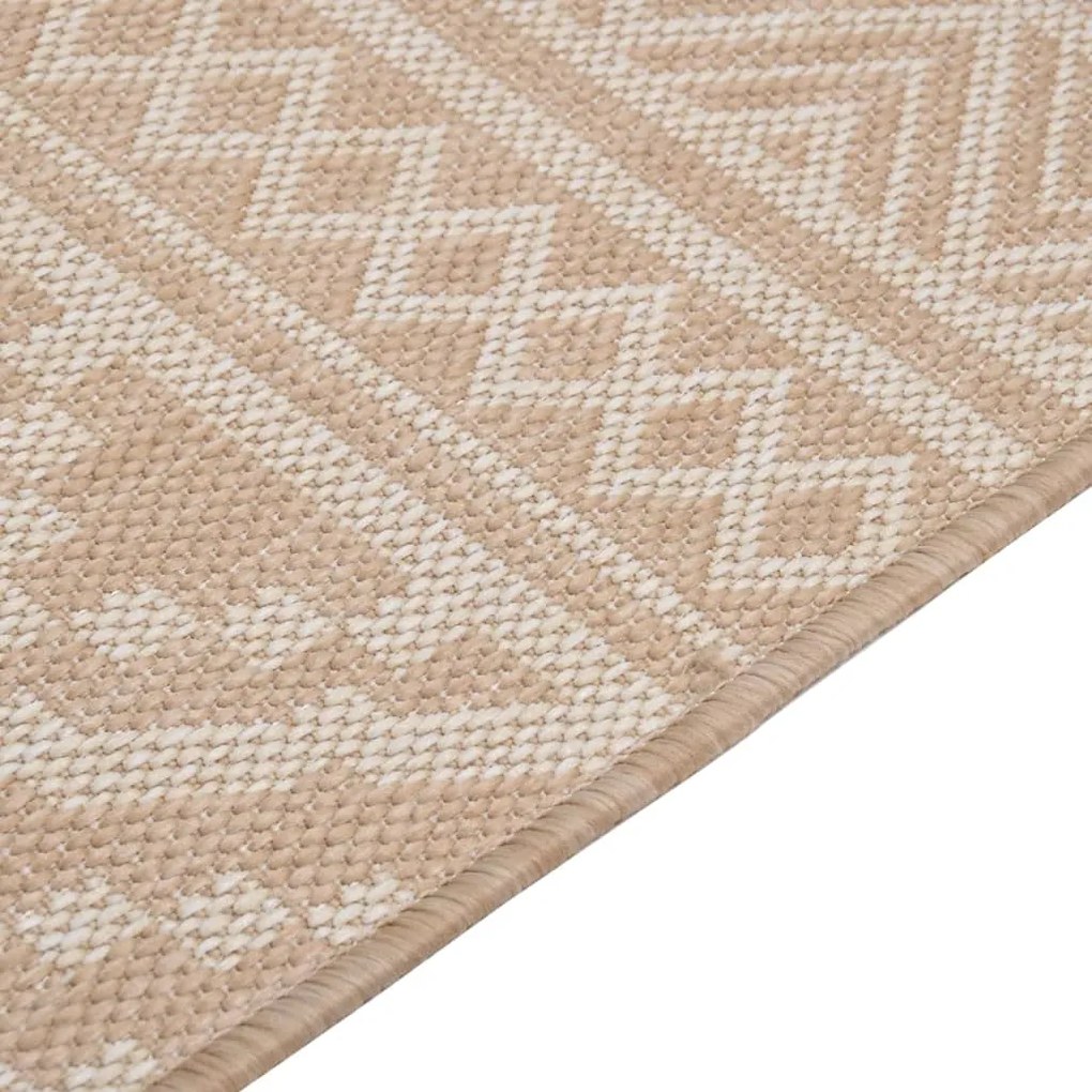 Tapete de tecido plano p/ exterior 160x230 cm riscas castanhas