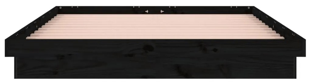 Estrutura cama c/ LED pequena casal 120x190 cm pinho preto