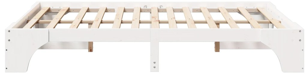 Estrutura de Cama Branca Madeira 140 x 200 cm Minimalista