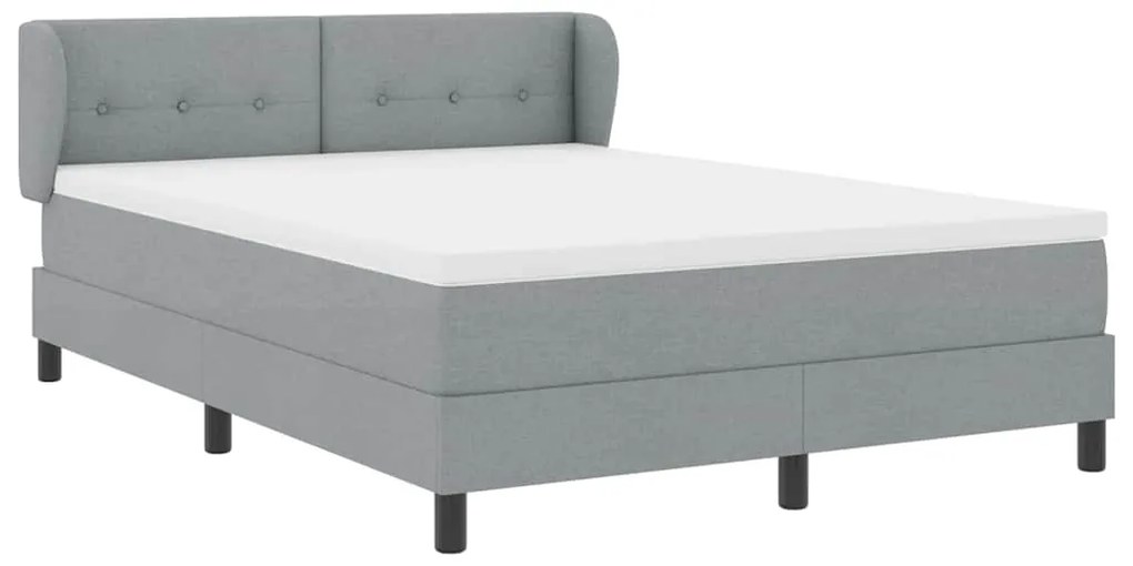 Cama Box Spring com Colchão VidaXL Cinza Claro 160x200 cm Tecido