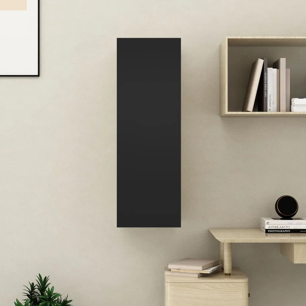 Móvel de TV 30,5x30x90 cm derivados de madeira preto