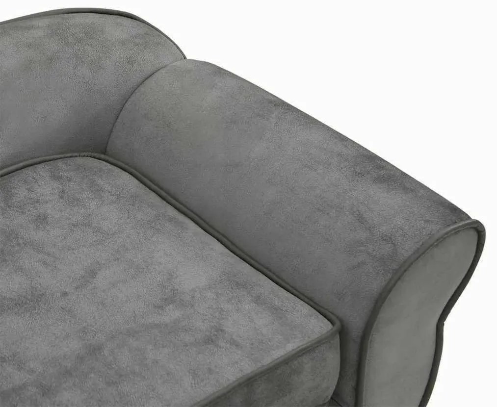 Sofá para cães 72x45x30 cm pelúcia cinzento-escuro