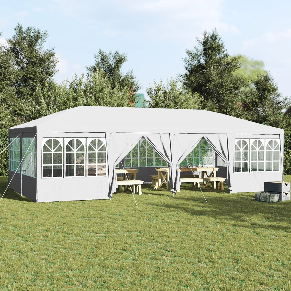 vidaXL Tenda de Festa com 12 Lados Branca 8x4 m PE
