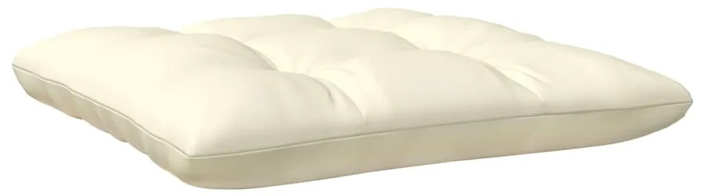 3 pcs conjunto lounge jardim c/ almofadões creme pinho maciço