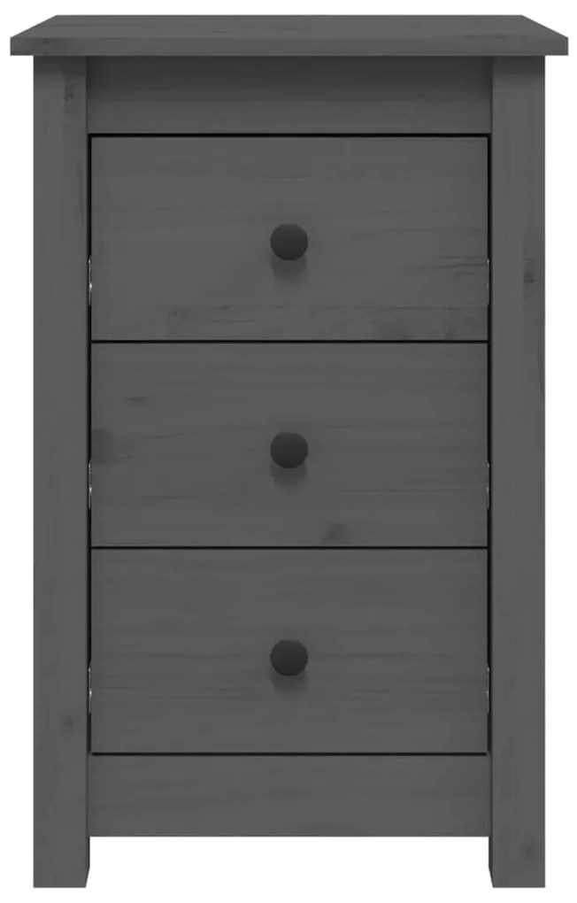Mesa de cabeceira 40x35x61,5 cm madeira de pinho maciça cinza