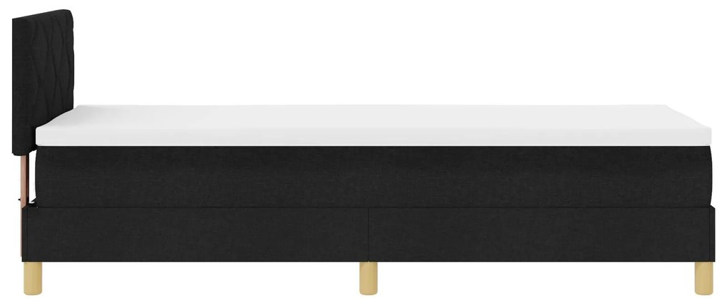 Cama Box Spring com Colchão Preto 80x200 cm Tecido