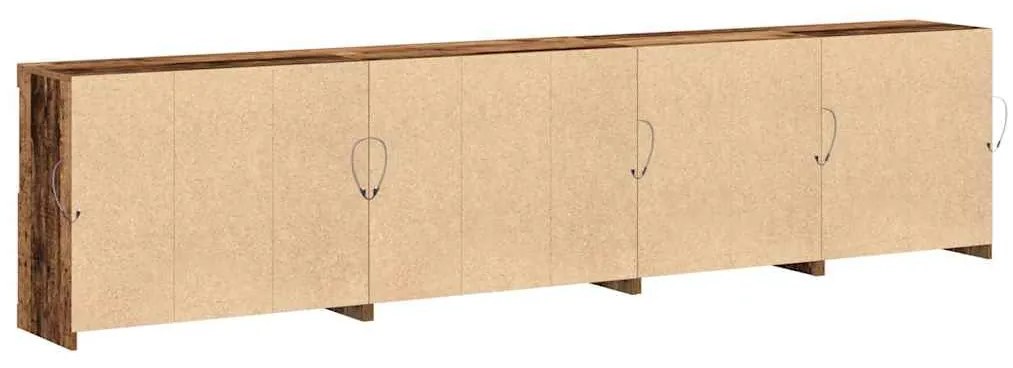 Aparador com Luzes LED Madeira Velha 283x37x67 cm Madeira de Engenhari