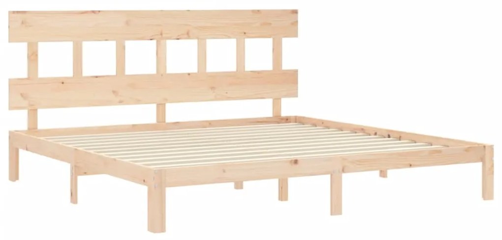 Cama sem colchão 200x200 cm madeira de pinho maciça