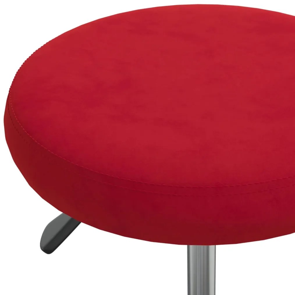 Cadeira de escritório giratória veludo vermelho tinto