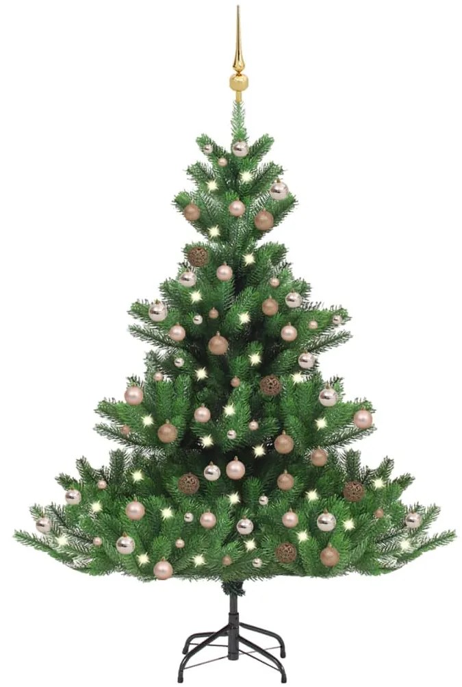 vidaXL Árvore Natal artificial LEDs/bolas 210cm abeto caucasiano verde