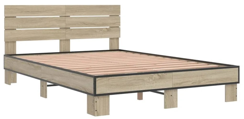 Estrutura de cama 135x190 cm derivados madeira/metal