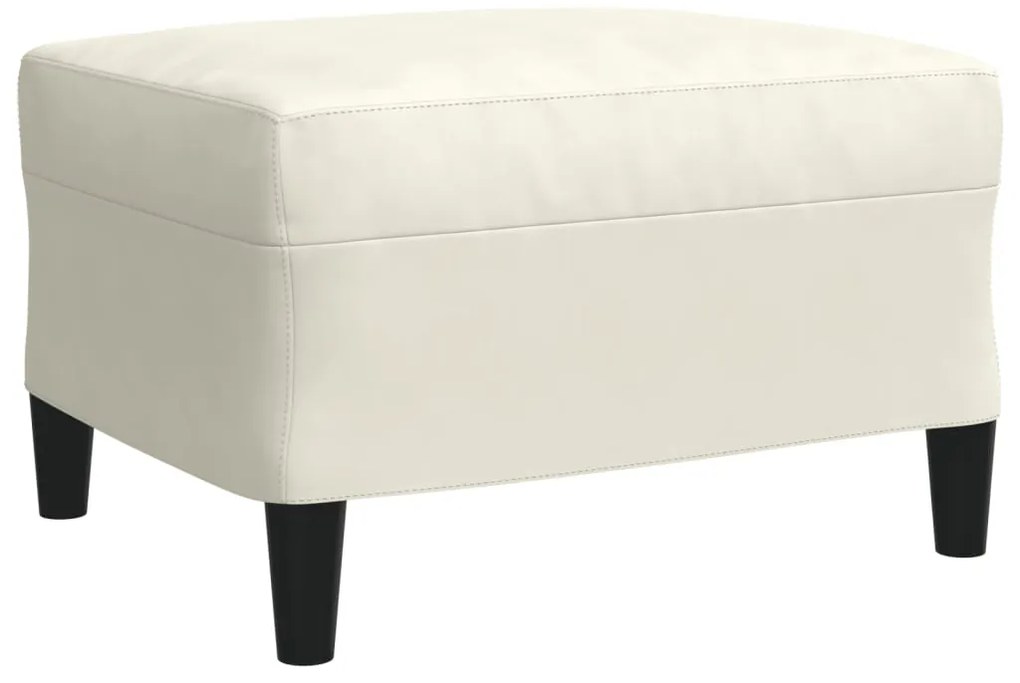 3 pcs conjunto de sofás com almofadões veludo cor creme