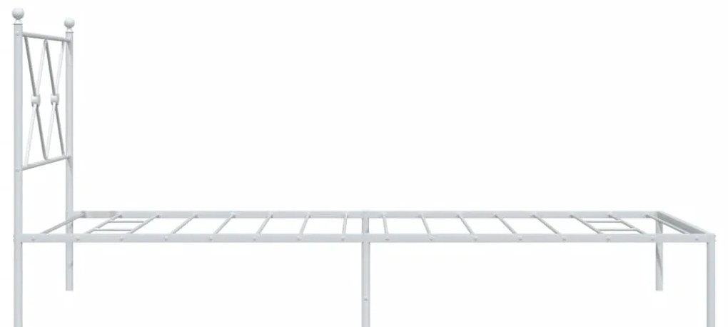 Estrutura de cama com cabeceira 90x190 cm metal branco