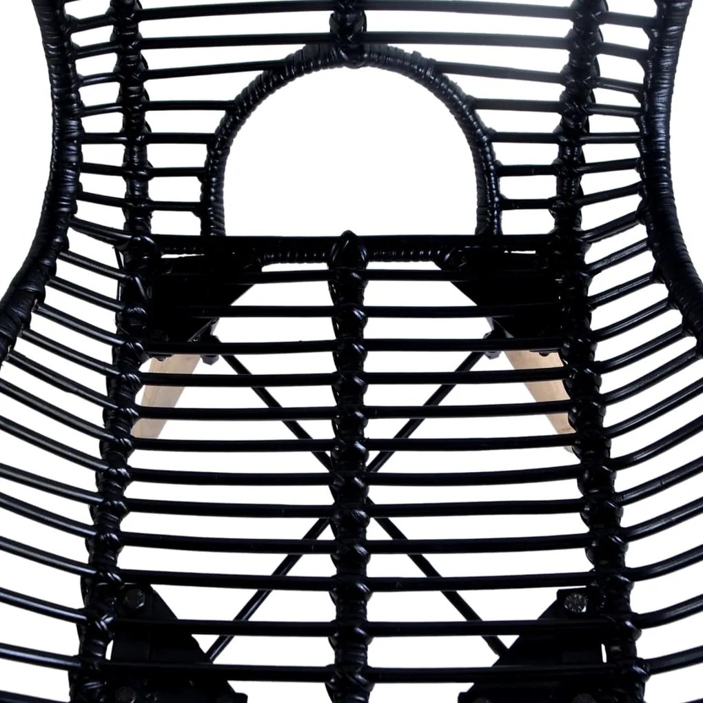 Cadeiras de jantar 2 pcs vime genuíno preto