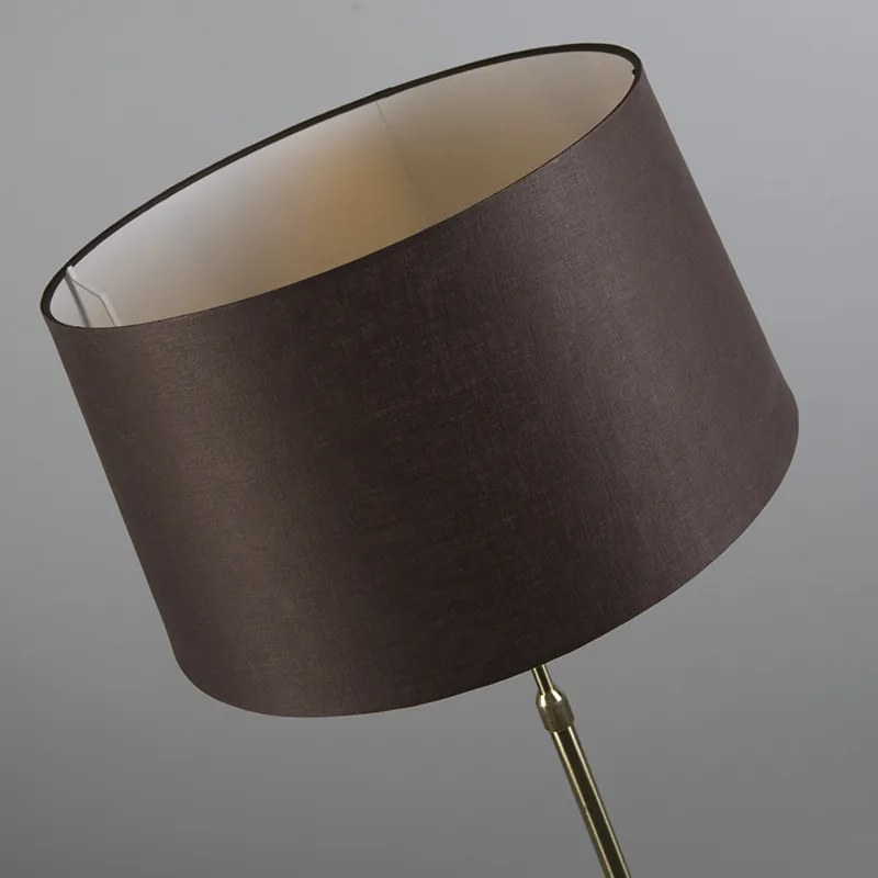 Candeeiro de pé dourado/latão com abajur castanho 45 cm ajustável - Parte Design,Moderno