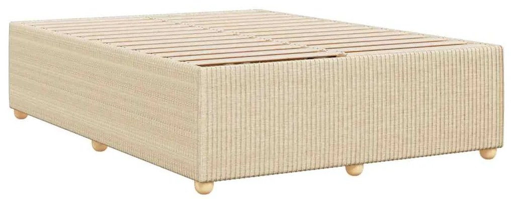 Estrutura de cama sem colchão 140x200 cm tecido cor creme