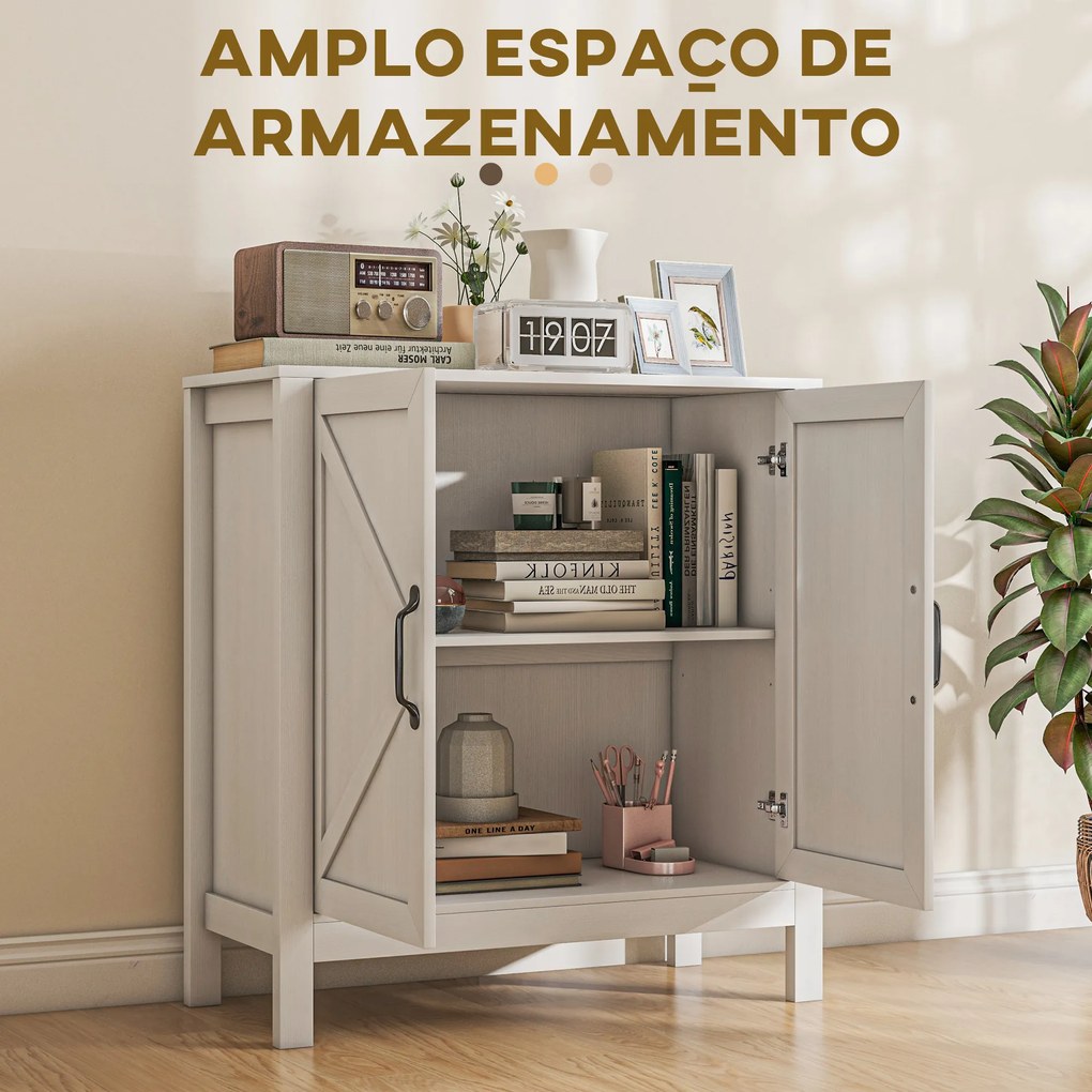 Aparador para Sala de Estar Moderno Móvel Sala de Estar com Prateleira Ajustável Aparador Cozinha 80x35x85 cm Branco