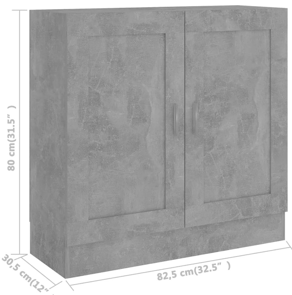 Estante 82,5x30,5x80 cm derivados de madeira cinzento cimento