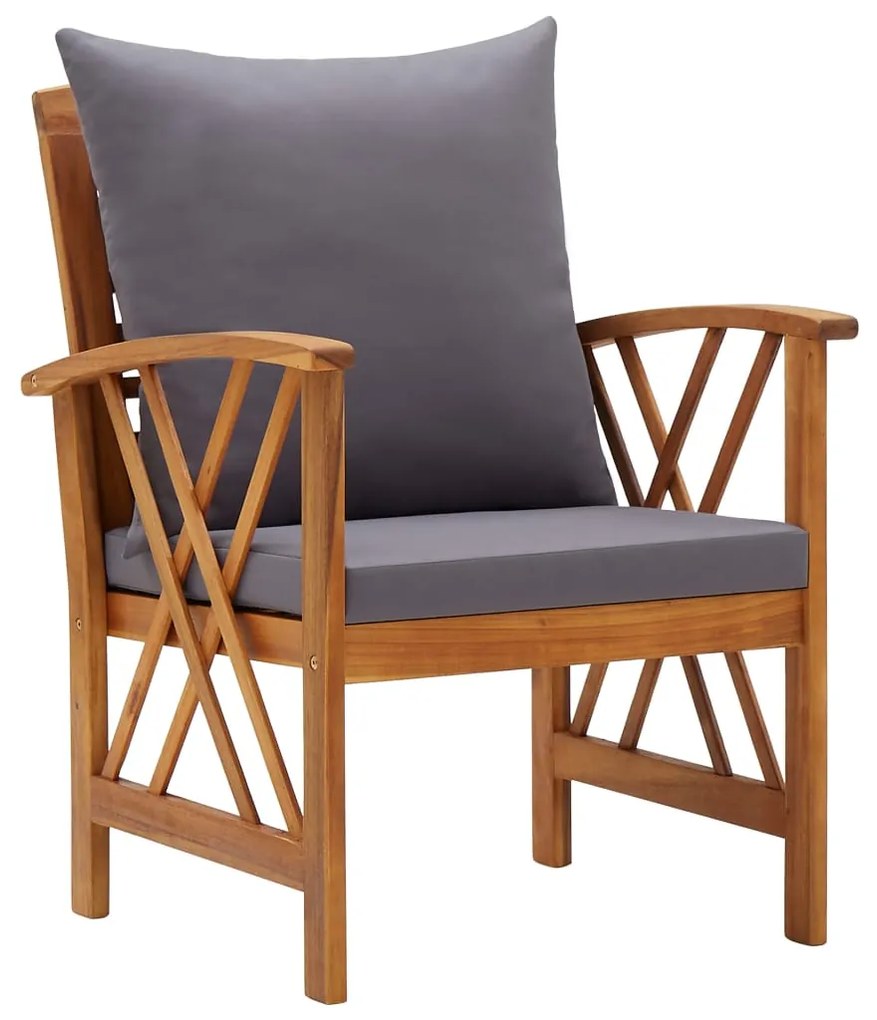 5 pcs conjunto lounge de jardim com almofadões acácia maciça