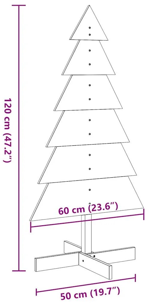 Árvore de Natal decorativa 120 cm pinho maciço castanho-mel