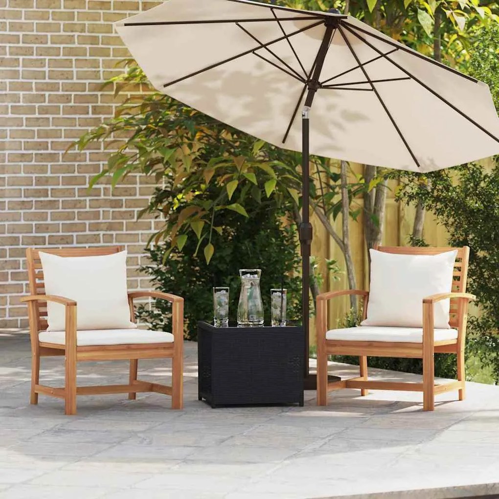 vidaXL Cadeiras de jardim 2 pcs Natural 60 x 65 x 76.5 cm