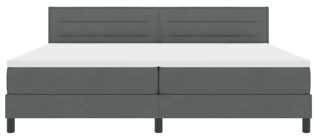 Cama Box Spring com Colchão Cinza Escuro 200x200 cm Tecido