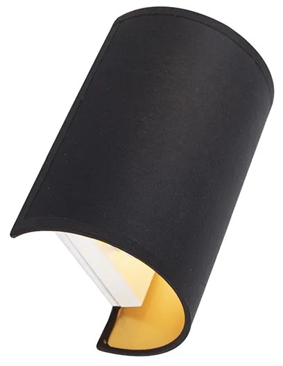 Candeeiro de parede moderno preto e dourado - Simple Drum Moderno