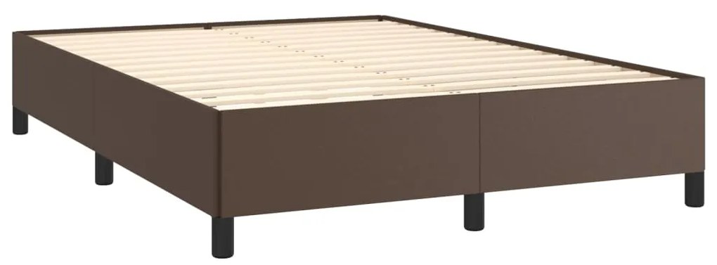 Estrutura de cama 140x200cm couro artificial castanho