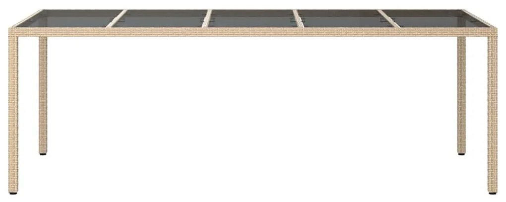 Mesa de Jantar para Jardim Bege 250x100x75 cm Vime PE