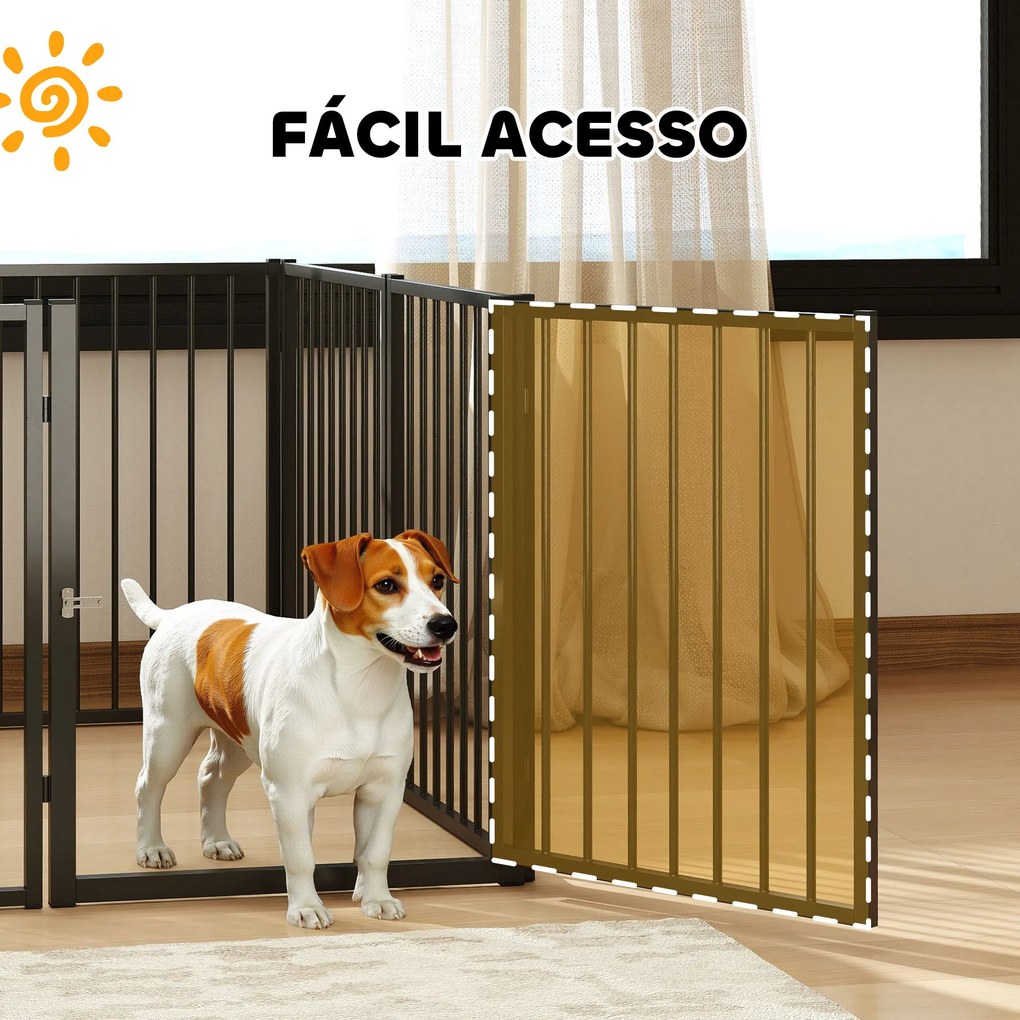 PawHut Parque para Cães Cercado para Cães com 8 Painéis 60x76 cm Parqu