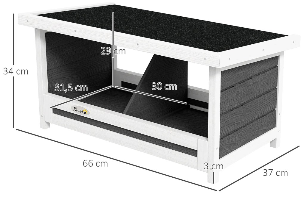 Ninho para Galinhas de Madeira Caixa para 2 Galinhas com Telhado Asfáltico para Interior e Exterior 66x37x34 cm Cinza