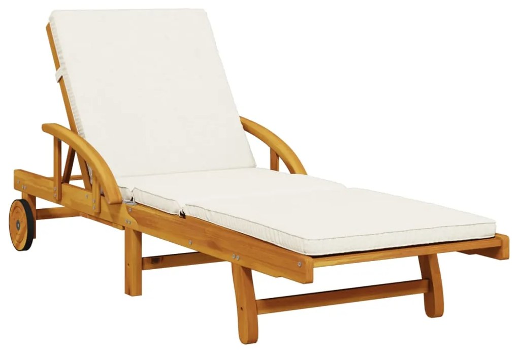 Espreguiçadeiras c/ almofadões 2 pcs 200x68x83 cm acácia maciça