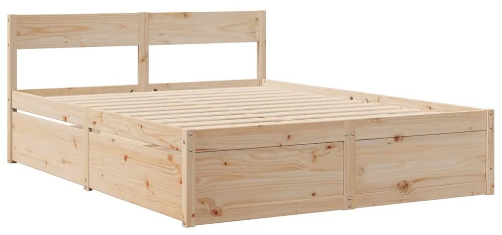 Cama sem colchão 160x200 cm madeira de pinho maciça