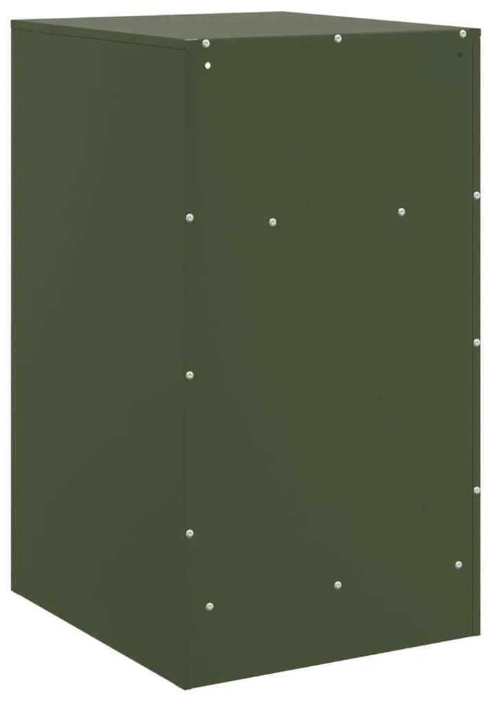 Mesas de cabeceira 2 pcs 34,5x39x62 cm aço verde azeitona