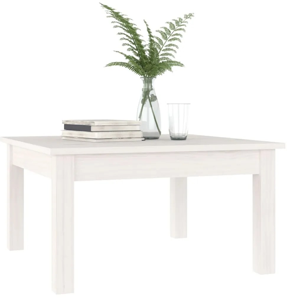 Mesa de centro 55x55x30 cm pinho maciço branco