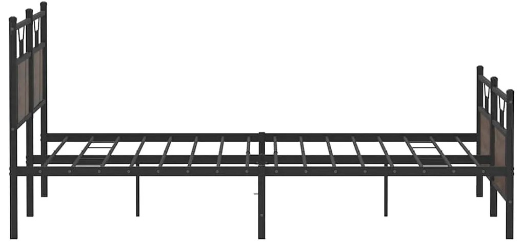 Estrutura cama sem colchão 160x200 cm metal carvalho castanho