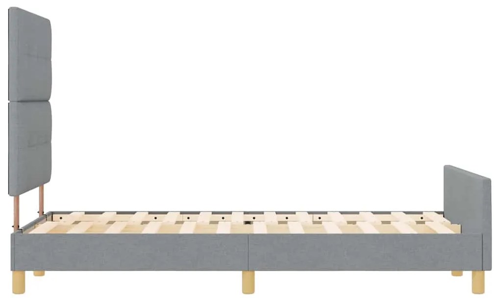 Estrutura de Cama Cinza Claro 120x200 cm Tecido